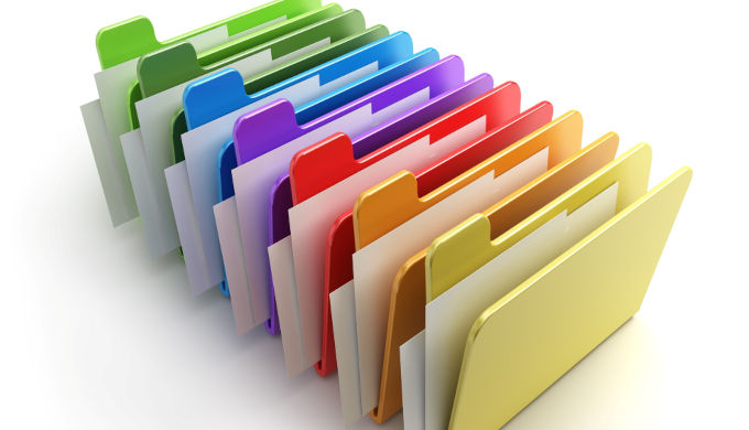 Multicolored folders