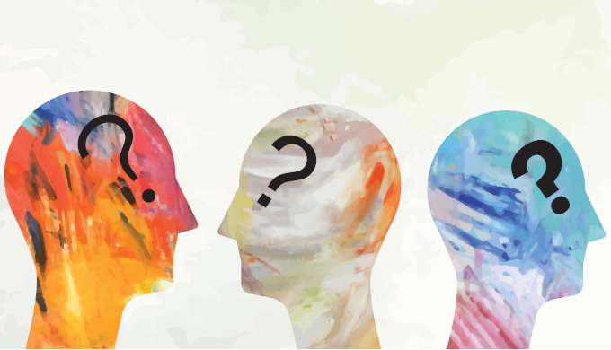 Heads With Question Marks illustration